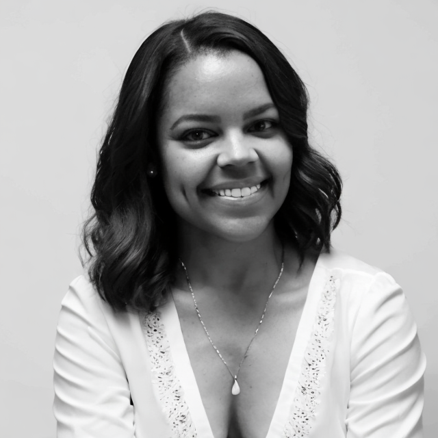 Black and white picture of black female smiling