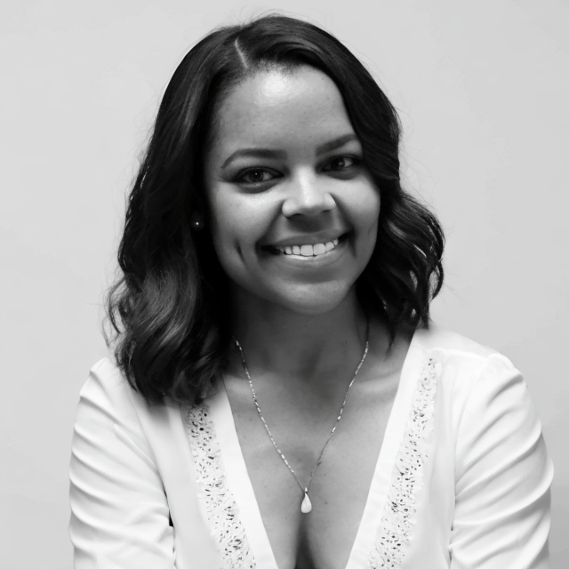 Black and white picture of black female smiling 
